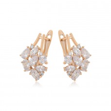 Apzeltīti , klasiski auskari ar cirkonu